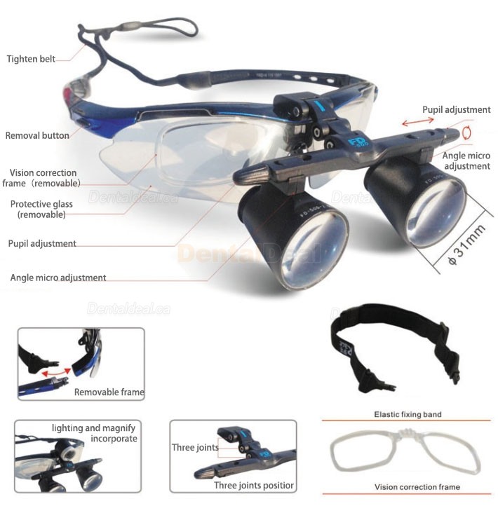 KWS FD-501G 3.0X-420mm Dental Medical Surgical Loupe ENT